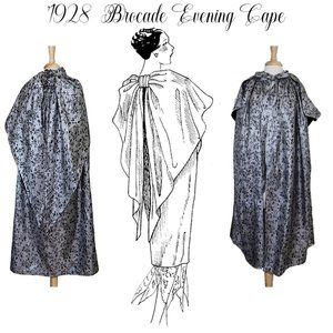 1920s Brocade Evening Butterfly Cape/Wrap/Costume